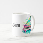 Personalized Grand Piano Mug – Custom Name Kaffeetasse (VorderseiteRechts)