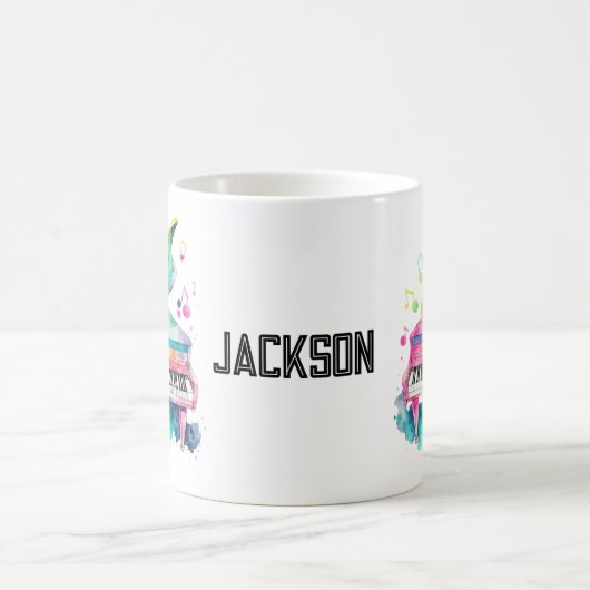 Personalized Grand Piano Mug – Custom Name Kaffeetasse (Mittel)
