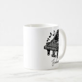 Personalized Grand Piano Mug – Custom Name  Kaffeetasse (VorderseiteRechts)