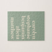 Personalized Grandchildren Names in Sage Green Puzzle (Horizontal)