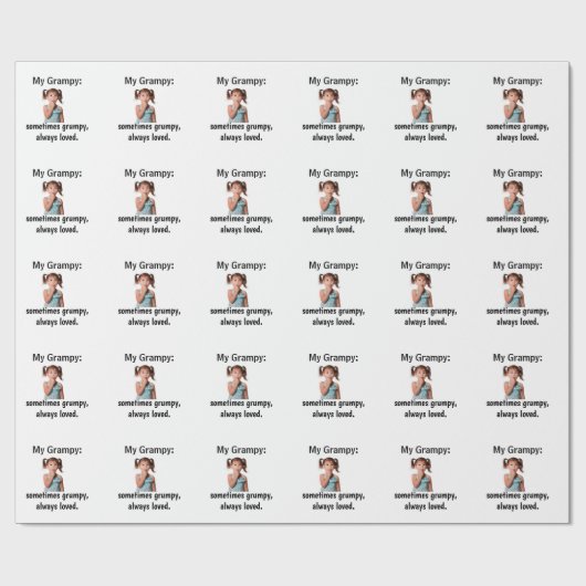 Personalized Granddaughter Grandpa Photo Geschenkpapier (Flach)
