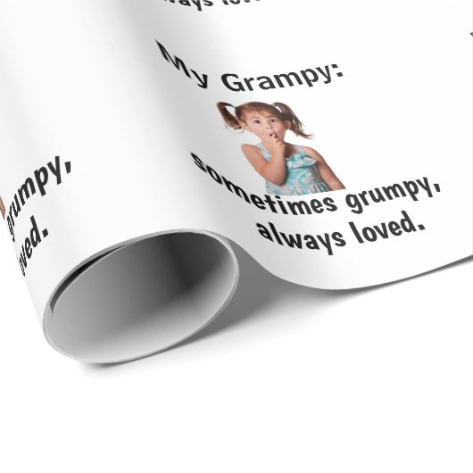 Personalized Granddaughter Grandpa Photo Geschenkpapier (Rolleneckpunkt)