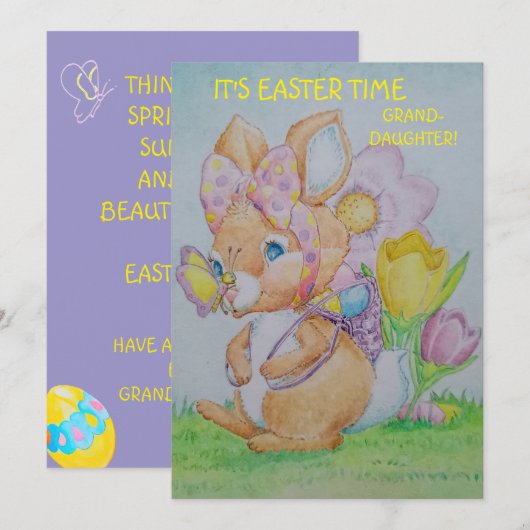 Personalized Granddaughter's Easter Greeting Card  Feiertagskarte (Vorne/Hinten)