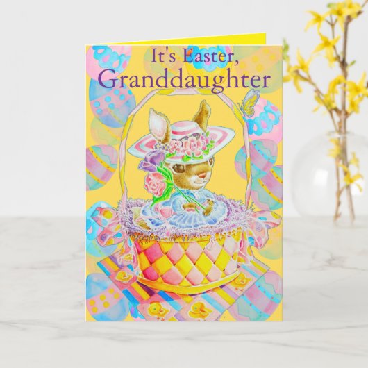 Personalized Granddaughter's Easter Greeting Card  Karte (Gelbe Blume)