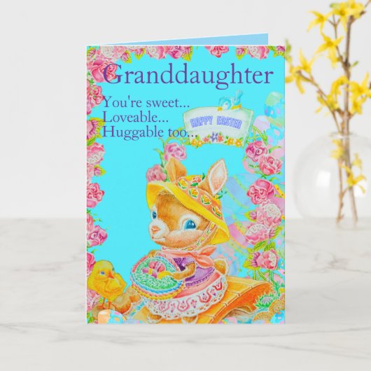 Personalized Granddaughter's Easter Greeting Card  Karte (Gelbe Blume)