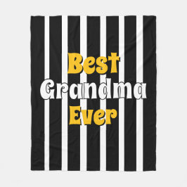 Personalized grandma black &white stripes fleecedecke