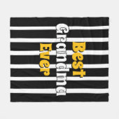 Personalized grandma black &white stripes fleecedecke (Vorderseite (Horizontal))
