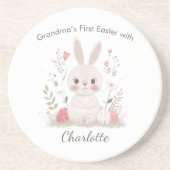 Personalized Grandma Easter Coaster – First Easter Getränkeuntersetzer (Vorne)