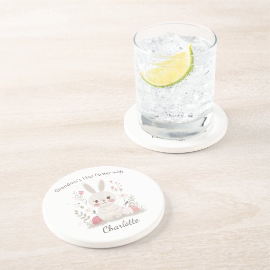 Personalized Grandma Easter Coaster – First Easter Getränkeuntersetzer (Seite)