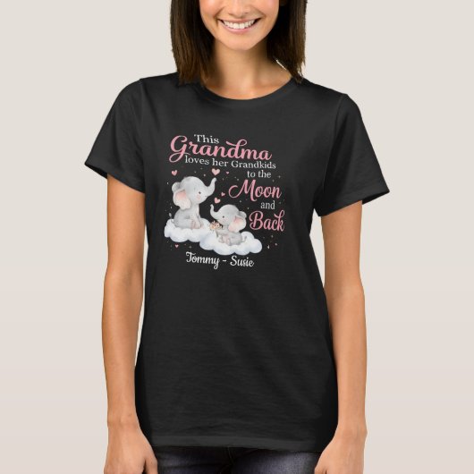 Personalized Grandma Elephant T-Shirt (Vorderseite)
