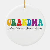 Personalized Grandma Gift with Grandkids’ Names Keramik Ornament (Hinten)