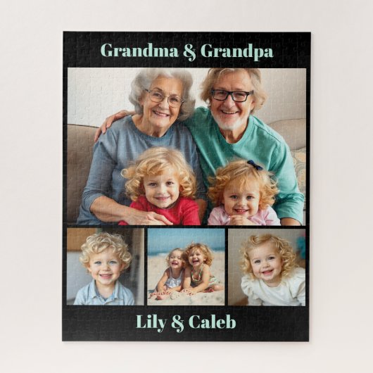 Personalized Grandma, Grandpa and Grandkids Photo Puzzle (Vertikal)
