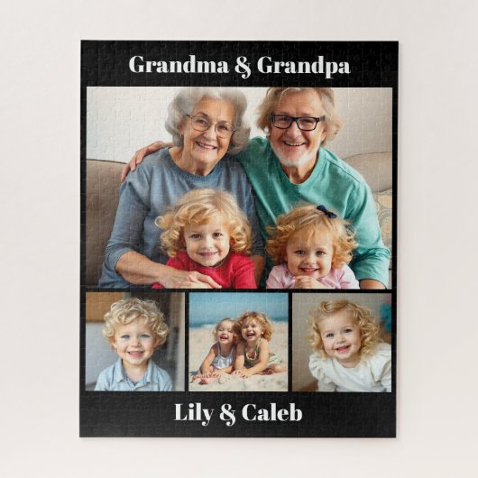 Personalized Grandma, Grandpa and Grandkids Photo Puzzle (Vertikal)