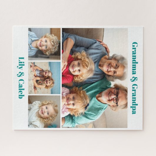 Personalized Grandma, Grandpa and Grandkids Photo Puzzle (Horizontal)