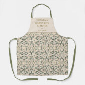 Personalized Grandma Kitchen Gift Botanical Green Schürze (Vorderseite)