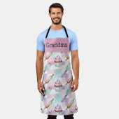 Personalized Grandma Nana Pastel Cupcake Crew Schürze (Getragen)