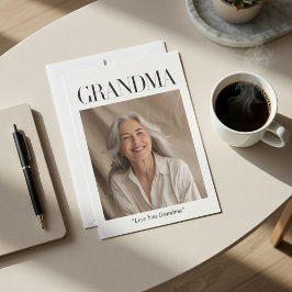 Personalized Grandma Photo Card | Love You Grandma Feiertagskarte