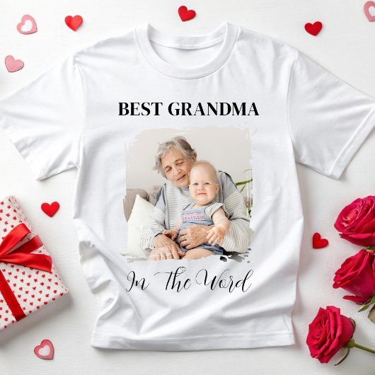 Personalized Grandma Photo Custom Grandma Mom Gift T-Shirt