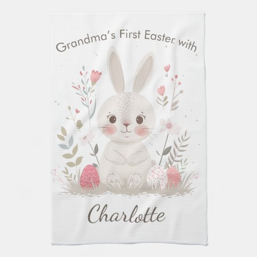 Personalized Grandma’s First Easter Kitchen Towel Geschirrtuch (Vertikal)