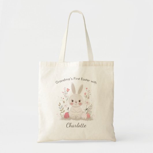 Personalized Grandma’s First Easter Tote Bag Tragetasche (Vorne)