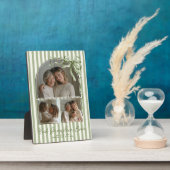 Personalized Grandma Sage Green Photo Keepsake Bow Fotoplatte (Seite)