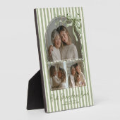 Personalized Grandma Sage Green Photo Keepsake Bow Fotoplatte (Seite)