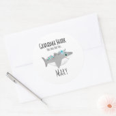 Personalized Grandma Shark Doo Doo Doo Runder Aufkleber (Umschlag)