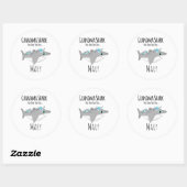 Personalized Grandma Shark Doo Doo Doo Runder Aufkleber (Blatt)