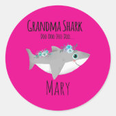 Personalized Grandma Shark Doo Doo Doo Runder Aufkleber (Vorderseite)
