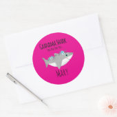 Personalized Grandma Shark Doo Doo Doo Runder Aufkleber (Umschlag)