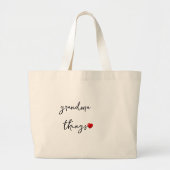Personalized Grandma Things Bag – Unique Gift for Jumbo Stoffbeutel (Vorne)