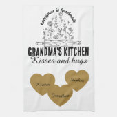 Personalized grandma's kitchen with kids name  geschirrtuch (Vertikal)