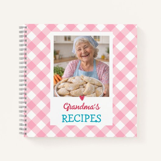 PERSONALIZED Grandma's Recipe Book (ADD YOU PHOTO) Notizblock (Vorderseite)
