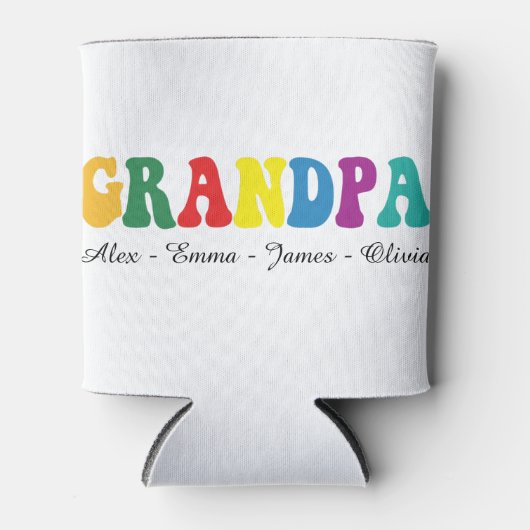 Personalized Grandpa Gift with Grandkids’ Names Dosenkühler (Vorderseite)