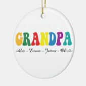 Personalized Grandpa Gift with Grandkids’ Names Keramik Ornament (Links)