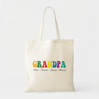 Personalized Grandpa Gift with Grandkids’ Names Tragetasche
