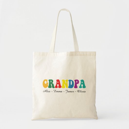 Personalized Grandpa Gift with Grandkids’ Names Tragetasche (Vorne)