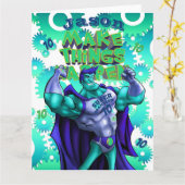 Personalized GRANDSON Card | SUPERHERO Karte (Gelbe Blume)
