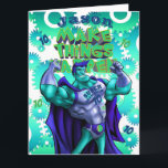 Personalized GRANDSON Card | SUPERHERO Karte<br><div class="desc">Funny superhero cartoon card for Grandson's birthday.</div>