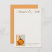 Personalized Gratitude Pumpkin Flat Note Card Einladung (Vorne/Hinten)