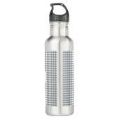 Personalized Gray Gingham Pattern & Custom Name Edelstahlflasche (Rückseite)