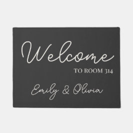 Personalized Gray Ivory Dorm Doormat with Names Fußmatte