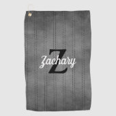 Personalized Gray Vintage Pinstripe Retro Monogram Golfhandtuch (Vorderseite)