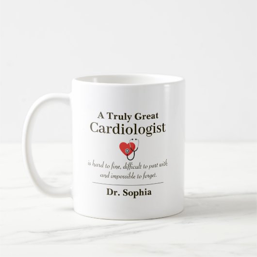 Personalized Great Cardiologist Appreciation Gift Kaffeetasse (Links)