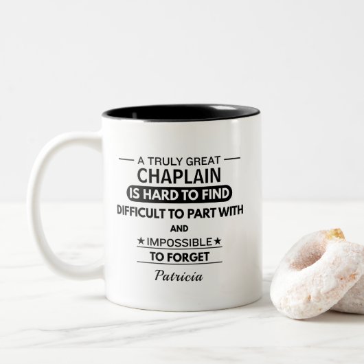 Personalized Great Chaplain Appreciation Zweifarbige Tasse (Mit Donut)