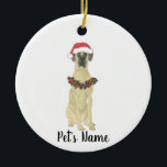 Personalized Great Dane Keramik Ornament<br><div class="desc">Machen Sie die schöne Liste in diesem Jahr mit einem personalisierten Ornament Ihrer Lieblings-kleine Elf!</div>