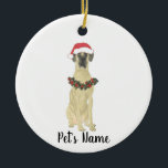 Personalized Great Dane Keramik Ornament<br><div class="desc">Machen Sie die schöne Liste in diesem Jahr mit einem personalisierten Ornament Ihrer Lieblings-kleine Elf!</div>