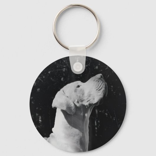 Personalized Great Dane – Minimalist  Schlüsselanhänger (Rückseite)