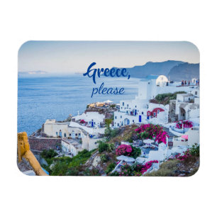 Personalized/ Greece Please/ Santorini Magnet