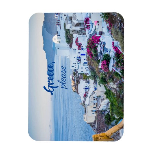Personalized/ Greece Please/ Santorini Magnet (Vertikal)
